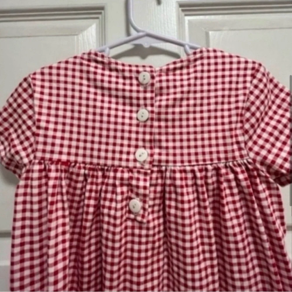 Pinup Couture Red/White Cotton Gingham Shift Dress Little Girls - 6T - EUC